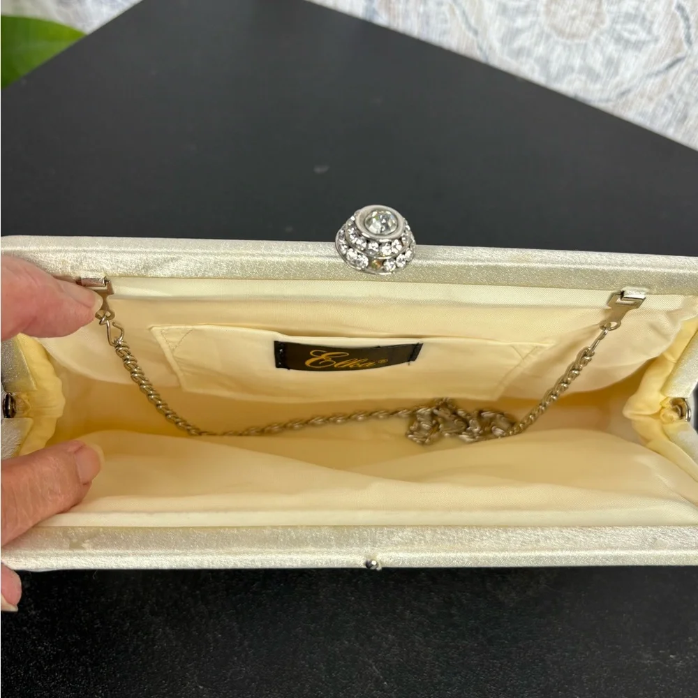 Ellea Vintage Satin Clutch with Chain